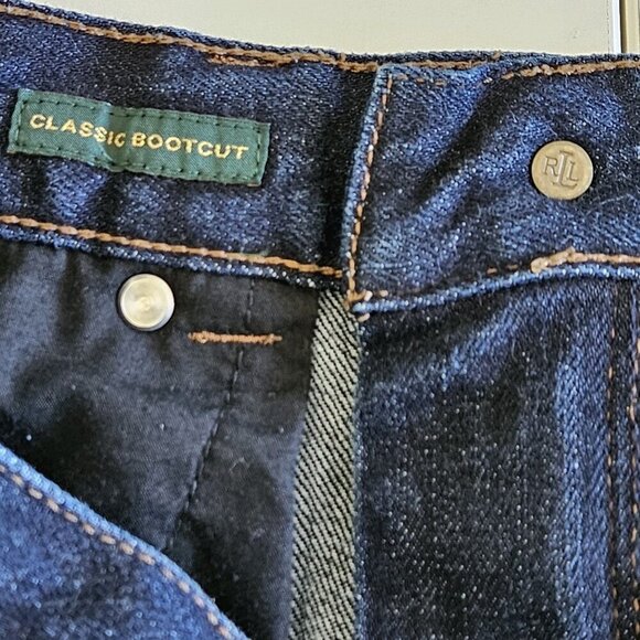 Lauren Ralph Lauren Jeans Women 4 Navy Classic Bootcut Stretch Western Preppy - Picture 13 of 16
